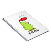 Wees voorbereid Funny Pear In Rain Pun Notitieboek (Rechterzijde)