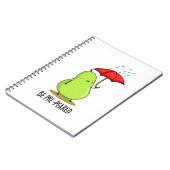 Wees voorbereid Funny Pear In Rain Pun Notitieboek (Linkerzijde)