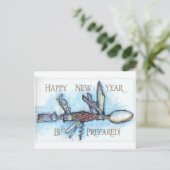 Wees voorbereid op het nieuwe jaar feestdagenkaart (Staand voorkant)