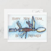 Wees voorbereid op het nieuwe jaar feestdagenkaart (Voorkant / Achterkant)