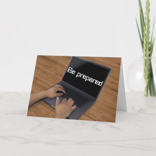 Wees voorbereid, schiet niet uit de heup kaart (Voorkant)