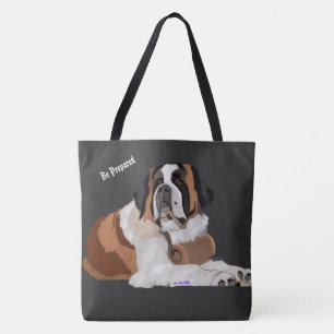 Wees voorbereid! Sint-Bernard en vat Tote Bag