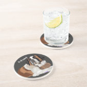 Wees voorbereid! St. Bernard met keg Zandsteen Onderzetter (Zijkant)