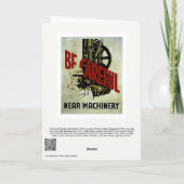 Wees voorzichtig bij machines - WPA Safety Poster Bedankkaart (Achterkant)