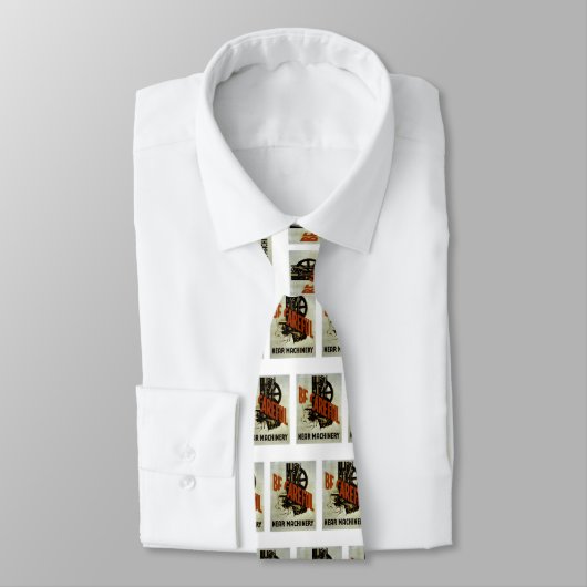 Wees voorzichtig bij machines - WPA Safety Poster Stropdas (Gebonden)