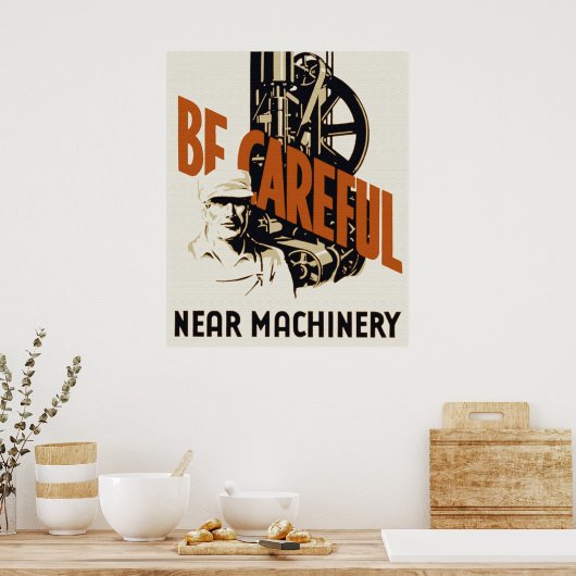 Wees voorzichtig bij Poster van de machine (Keuken)