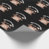 Wees voorzichtig Geweldige Dog Pun Dark BG Cadeaupapier (Hoek)