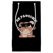 Wees voorzichtig Geweldige Dog Pun Dark BG Klein Cadeauzakje (Voorkant)