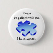 Wees voorzichtig met Autism Button (Voorkant)