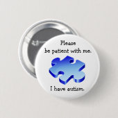 Wees voorzichtig met Autism Button (Voorkant /achterkant)