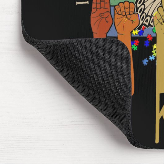 Wees voorzichtig met Autisme ASL Mam Leraar Kindhe Muismat (Hoek)