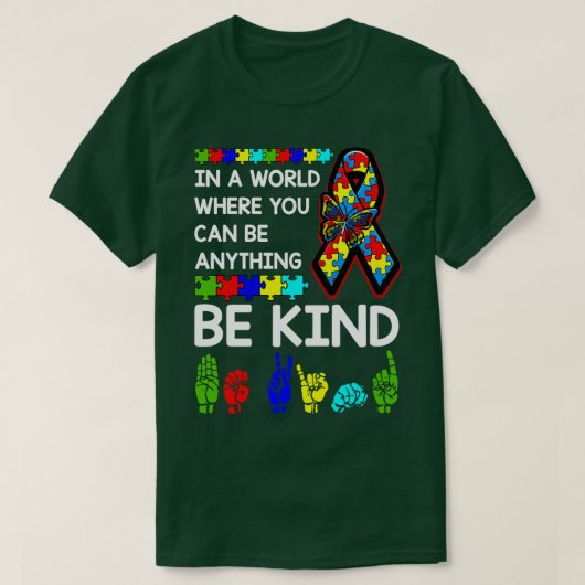 Wees voorzichtig met Autisme ASL Mam Leraar Kindhe T-shirt (Design voorkant)