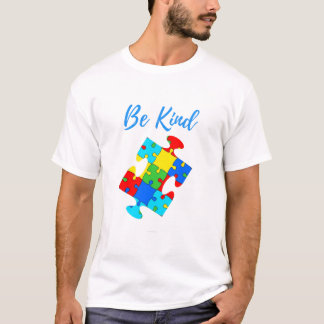 Wees voorzichtig met Autisme Kleurig Puzzle Piece T-shirt
