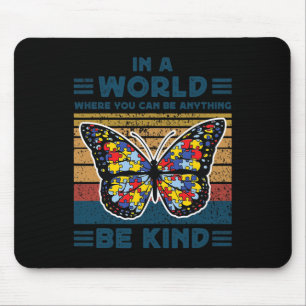 Wees voorzichtig met Autisme Puzzle Butterfly Kies Muismat