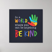 Wees voorzichtig met Autisme Puzzle Hand Canvas Afdruk (Voorkant)