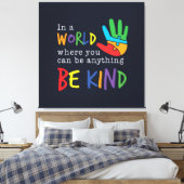 Wees voorzichtig met Autisme Puzzle Hand Canvas Afdruk (Insitu (Slaapkamer))