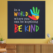 Wees voorzichtig met Autisme Puzzle Hand Canvas Afdruk (Insitu (Woonkamer))