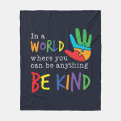 Wees voorzichtig met Autisme Puzzle Hand Fleece Deken (Voorkant)