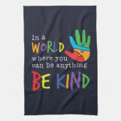 Wees voorzichtig met Autisme Puzzle Hand Theedoek (Verticaal)