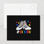 Wees voorzichtig met Autisme Puzzle laat autisme z Aankondigingskaart (Voorkant / Achterkant)