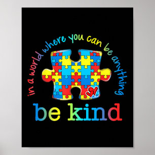Wees voorzichtig met Autisme Puzzle Rainbow Kies K Poster