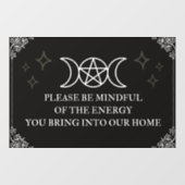 Wees voorzichtig met deurmat raamsticker (Vel)