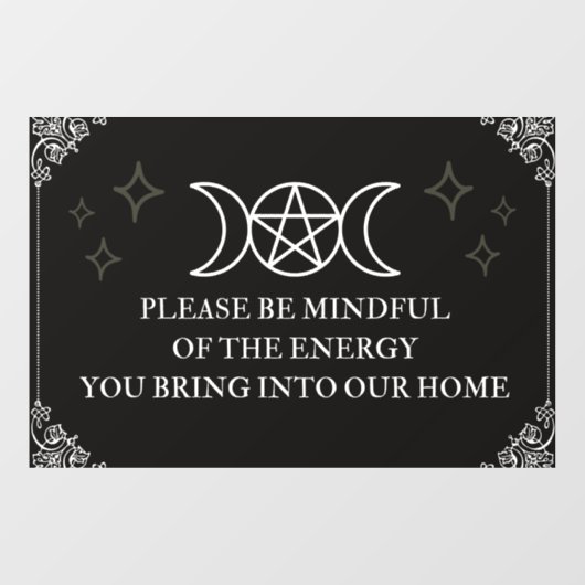 Wees voorzichtig met deurmat raamsticker (Vel)