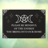 Wees voorzichtig met deurmat raamsticker (Vel 3)