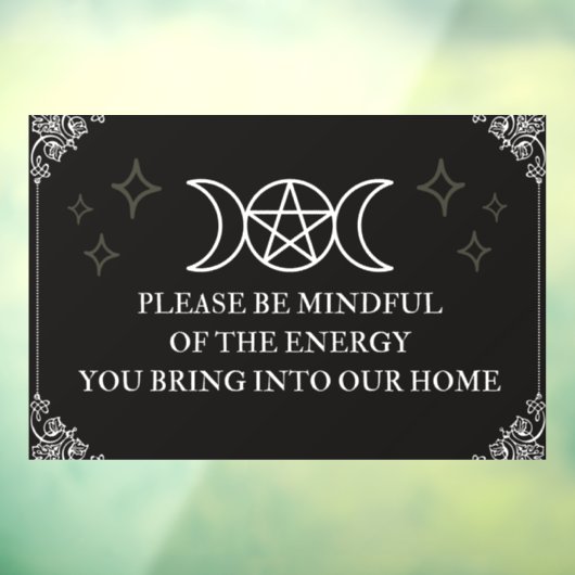 Wees voorzichtig met deurmat raamsticker (Vel 3)