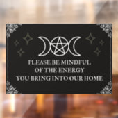 Wees voorzichtig met deurmat raamsticker (Vel 2)