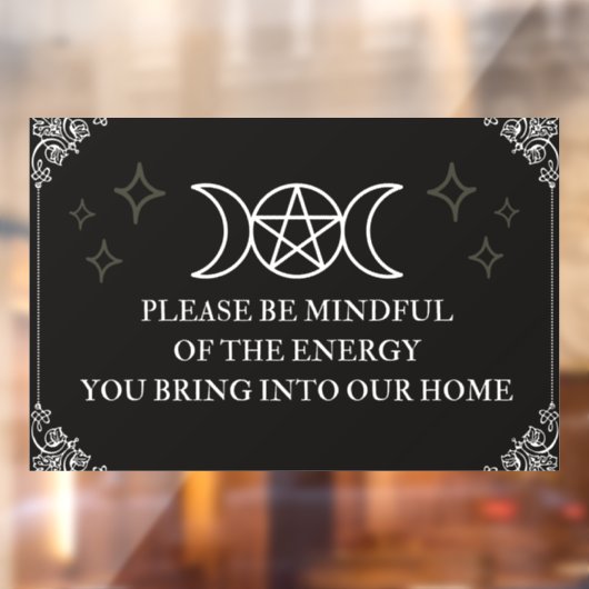 Wees voorzichtig met deurmat raamsticker (Vel 2)