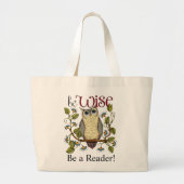 Wees voorzichtig met een leesboektas grote tote bag (Voorkant)
