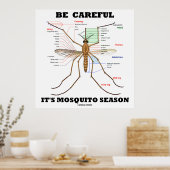 Wees voorzichtig met het mosquitoseizoen (muggenan poster (Keuken)
