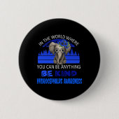 Wees voorzichtig met Hydrocephalus Elephant Retro  Ronde Button 5,7 Cm (Voorkant)