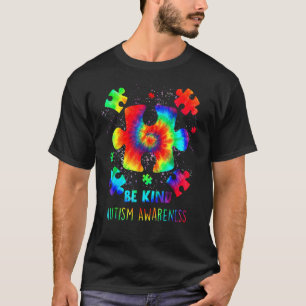 Wees voorzichtig met puzzelstukjes Tie Dye Autisme T-shirt