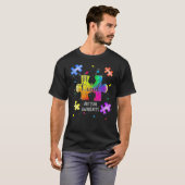 Wees voorzichtig met Puzzle Tie Dye Autism Awarene T-shirt (Voorkant volledig)