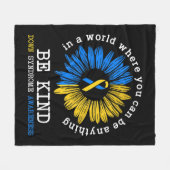 Wees voorzichtig met Syndrome Ribbon Sunflower K Fleece Deken (Voorkant (Horizontaal))
