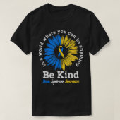 Wees voorzichtig met Syndrome Ribbon Sunflower K T-shirt (Design voorkant)