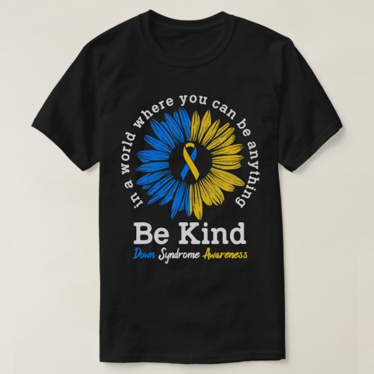 Wees voorzichtig met Syndrome Ribbon Sunflower K T-shirt (Design voorkant)