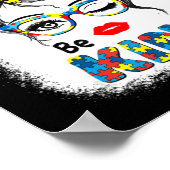 Wees voorzichtig met T-shirt Autisme Tie Dye Ameri Poster (Hoek)
