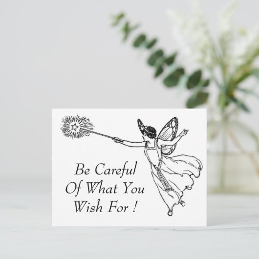 Wees voorzichtig met wat je wilt! Briefkaart (Staand voorkant)