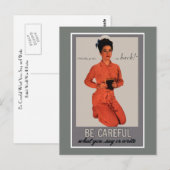 Wees voorzichtig met wat je zegt en schrijf briefkaart (Voorkant / Achterkant)