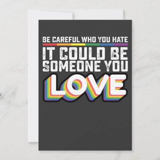 Wees voorzichtig met wie je haat Het kan iemand zi Kaart (Voorkant)