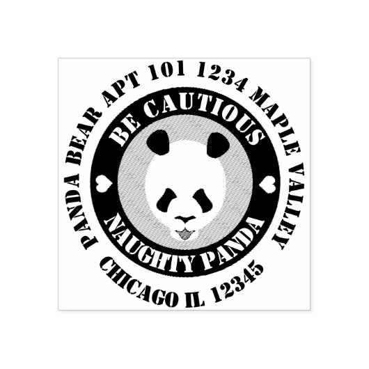 Wees voorzichtig Naught Panda Rubber Stempel (Afrduk)