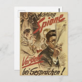 Wees voorzichtig - spionageposter briefkaart (Voorkant / Achterkant)