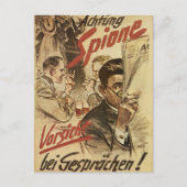 Wees voorzichtig - spionageposter briefkaart (Voorkant)