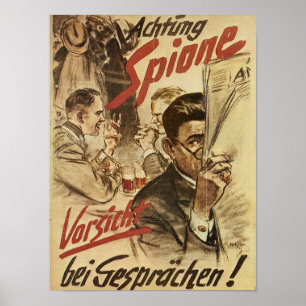 Wees voorzichtig - spionageposter poster