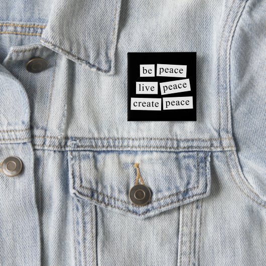 Wees vrede vierkante button 5,1 cm (In situ)