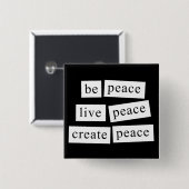 Wees vrede vierkante button 5,1 cm (Voorkant /achterkant)