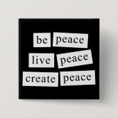 Wees vrede vierkante button 5,1 cm (Voorkant)